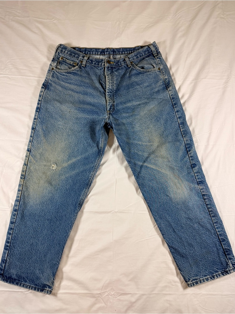 Carhartt Men's Light Blue Relaxed Denim Jeans